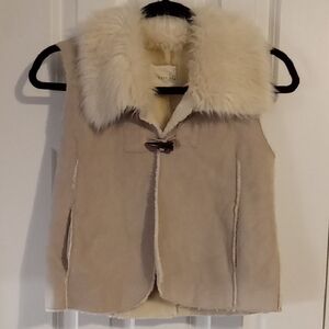 Copper Key Beige Shearling Vest